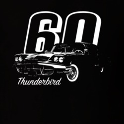 1960 Thunderbird Three Quarter Angle View With Year And Model Name Dar