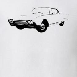 1961 Thunderbird Three Quarter Angle View Light Color T Shirt
