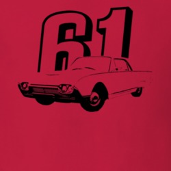 1961 Thunderbird Three Quarter Angle View With Year Light Color T Shir