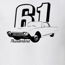 1961 Thunderbird Three Quarter Angle View With Year And Model Name Lig
