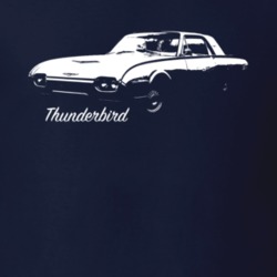 1961 Thunderbird Three Quarter Angle View With Model Name Dark Color T