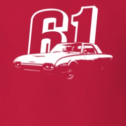 1961 Thunderbird Three Quarter Angle View With Year Dark Color T Shirt