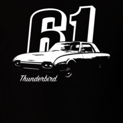 1961 Thunderbird Three Quarter Angle View With Year And Model Name Dar