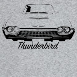 1961 Thunderbird Grill View With Model Name Light Color T Shirt
