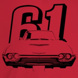1961 Thunderbird Grill View With Year Light Color T Shirt