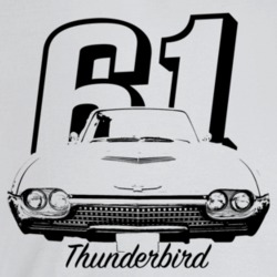1961 Thunderbird Grill View With Year And Model Name Light Color T Shi