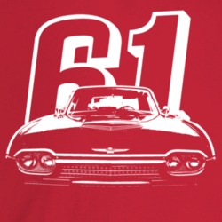 1961 Thunderbird Grill View With Year Dark Color T Shirt