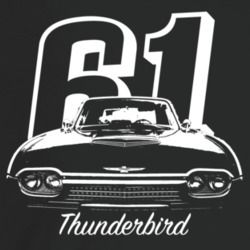1961 Thunderbird Grill View With Year And Model Name Dark Color T Shir