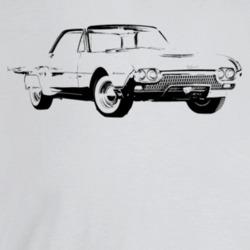 1962 Thunderbird Three Quarter Angle View Light Color T Shirt