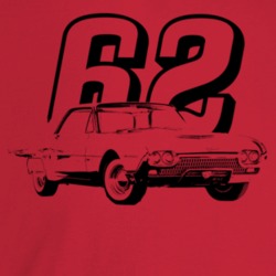 1962 Thunderbird Three Quarter Angle View With Year Light Color T Shir