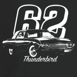1962 Thunderbird Three Quarter Angle View With Year And Model Name Dar