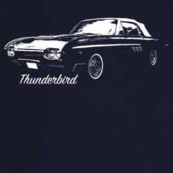 1963 Thunderbird Three Quarter Angle View With Model Name Dark Color T