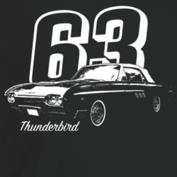 1963 Thunderbird Three Quarter Angle View With Year And Model Name Dar
