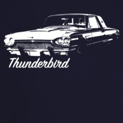 1965 Thunderbird Three Quarter Angle View With Model Name Dark Color T