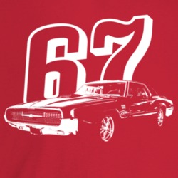 1967 Thunderbird Three Quarter Angle View With Year Dark Color T Shirt