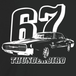 1967 Thunderbird Three Quarter Angle View With Year And Model Name Dar