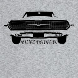 1967 Thunderbird Grill View With Model Name Light Color T Shirt