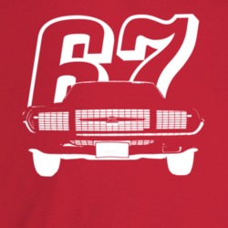1967 Thunderbird Grill View With Year Dark Color T Shirt