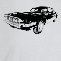 1968 Thunderbird Three Quarter Angle View Light Color T Shirt