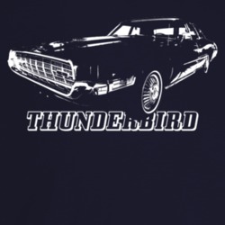 1968 Thunderbird Three Quarter Angle View With Model Name Dark Color T