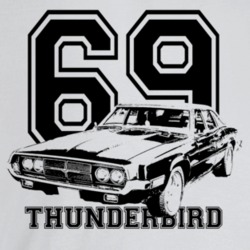 1969 Thunderbird Three Quarter Angle View With Year And Model Name Lig