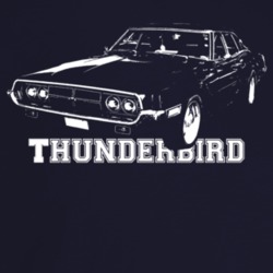 1969 Thunderbird Three Quarter Angle View With Model Name Dark Color T