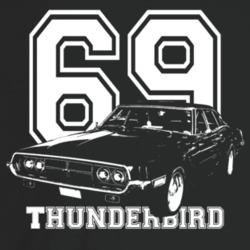 1969 Thunderbird Three Quarter Angle View With Year And Model Name Dar