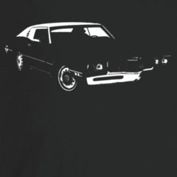 1970 Thunderbird Three Quarter Angle View Dark Color T Shirt