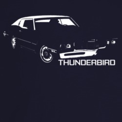 1970 Thunderbird Three Quarter Angle View With Model Name Dark Color T