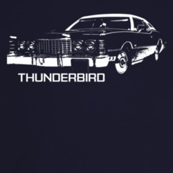 1972 Thunderbird Three Quarter Angle View With Model Name Dark Color T