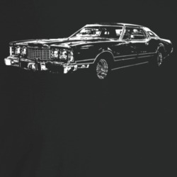 1973 Thunderbird Three Quarter Angle View Dark Color T Shirt