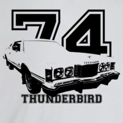 1974 Thunderbird Three Quarter Angle View With Year And Model Name Lig
