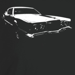 1974 Thunderbird Three Quarter Angle View Dark Color T Shirt