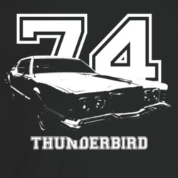 1974 Thunderbird Three Quarter Angle View With Year And Model Name Dar