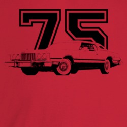 1975 Thunderbird Three Quarter Angle View With Year Light Color T Shir