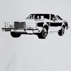 1977 Thunderbird Three Quarter Angle View Light Color T Shirt