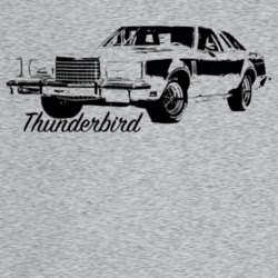 1977 Thunderbird Three Quarter Angle View With Model Name Light Color 