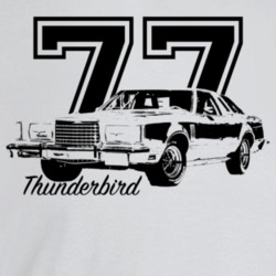 1977 Thunderbird Three Quarter Angle View With Year And Model Name Lig