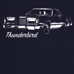 1977 Thunderbird Three Quarter Angle View With Model Name Dark Color T