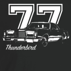 1977 Thunderbird Three Quarter Angle View With Year And Model Name Dar