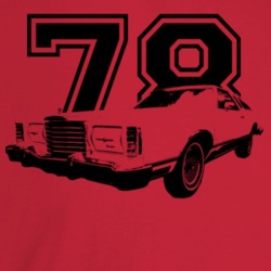 1978 Thunderbird Three Quarter Angle View With Year Light Color T Shir