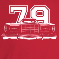 1979 Thunderbird Grill View With Year Dark Color T Shirt