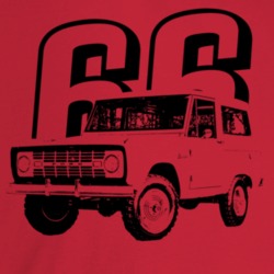1966 Bronco Three Quarter Angle View With Year Light Color T Shirt