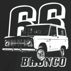 1966 Bronco Three Quarter Angle View With Year And Model Name Dark Col