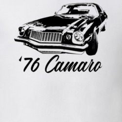 1976 Camaro Three Quarter View With Model Year Light Color T Shirt
