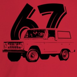 1967 Bronco Three Quarter Angle View With Year Light Color T Shirt
