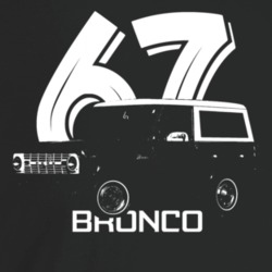 1967 Bronco Three Quarter Angle View With Year And Model Name Dark Col