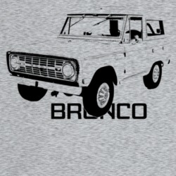 1968 Bronco Three Quarter Angle View With Model Name Light Color T Shi