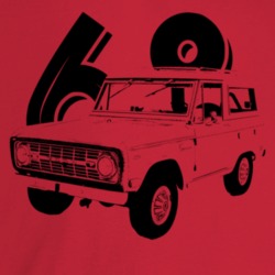 1968 Bronco Three Quarter Angle View With Year Light Color T Shirt