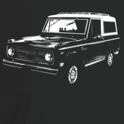 1968 Bronco Three Quarter Angle View Dark Color T Shirt